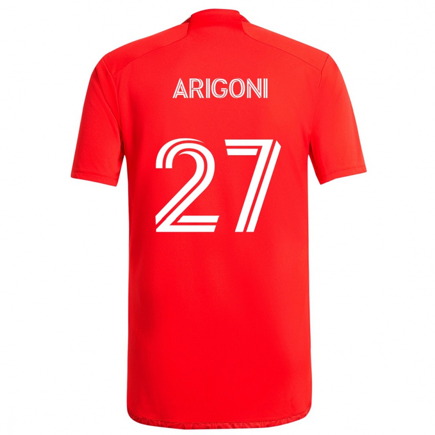 Kids Football Allan Arigoni #27 Red White Home Jersey 2024/25 T-Shirt Uk