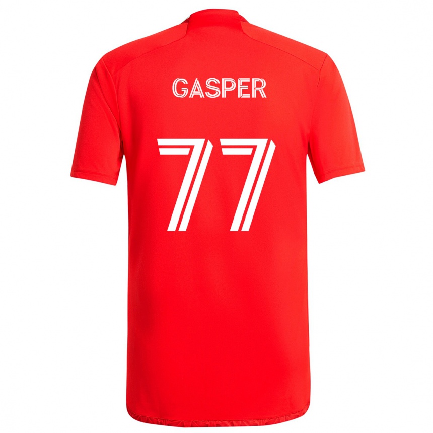 Kids Football Chase Gasper #77 Red White Home Jersey 2024/25 T-Shirt Uk