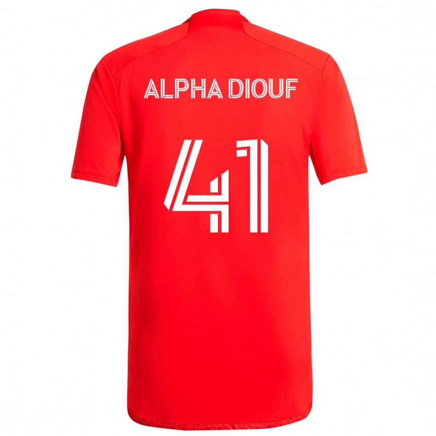 Kids Football Jean Alpha Diouf #41 Red White Home Jersey 2024/25 T-Shirt Uk