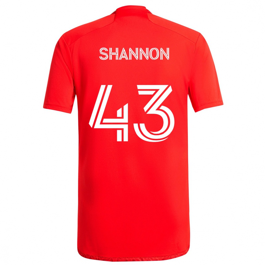 Kids Football Jaylen Shannon #43 Red White Home Jersey 2024/25 T-Shirt Uk