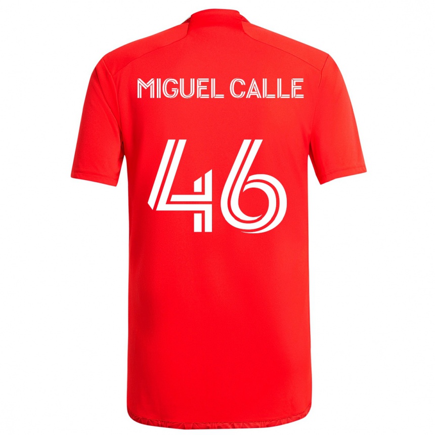 Kids Football Juan Miguel Calle #46 Red White Home Jersey 2024/25 T-Shirt Uk