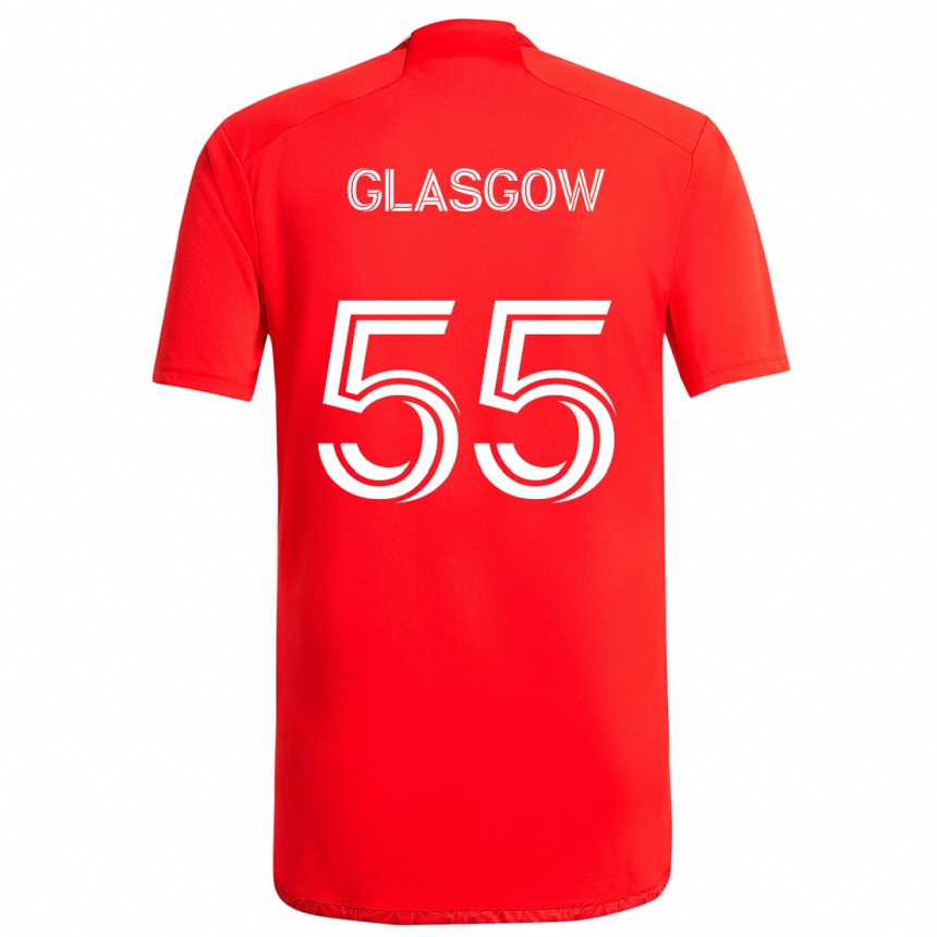 Kids Football Omari Glasgow #55 Red White Home Jersey 2024/25 T-Shirt Uk