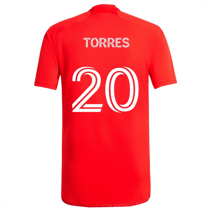 Kids Football Jairo Torres #20 Red White Home Jersey 2024/25 T-Shirt Uk