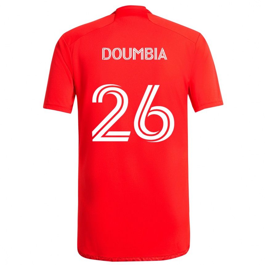 Kids Football Ousmane Doumbia #26 Red White Home Jersey 2024/25 T-Shirt Uk