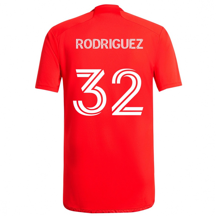 Kids Football Missael Rodríguez #32 Red White Home Jersey 2024/25 T-Shirt Uk