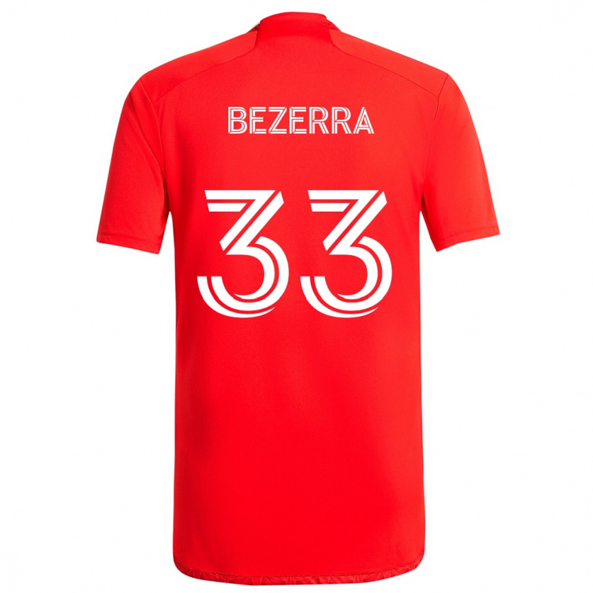 Kids Football Victor Bezerra #33 Red White Home Jersey 2024/25 T-Shirt Uk