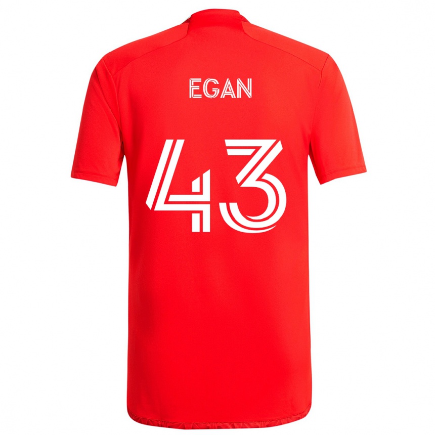 Kids Football Noah Egan #43 Red White Home Jersey 2024/25 T-Shirt Uk