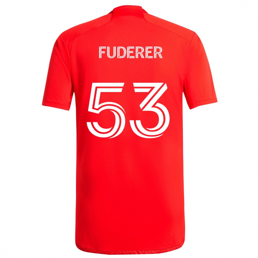 Kids Football Jake Fuderer #53 Red White Home Jersey 2024/25 T-Shirt Uk