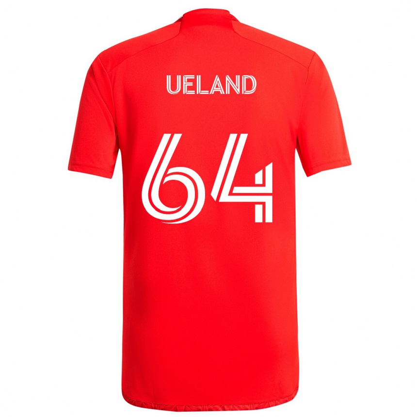 Kids Football Andreas Ueland #64 Red White Home Jersey 2024/25 T-Shirt Uk