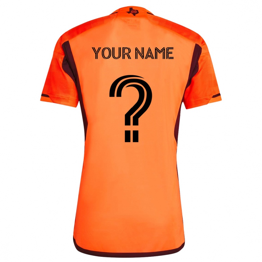 Kids Football Your Name #0 Orange Black Home Jersey 2024/25 T-Shirt Uk