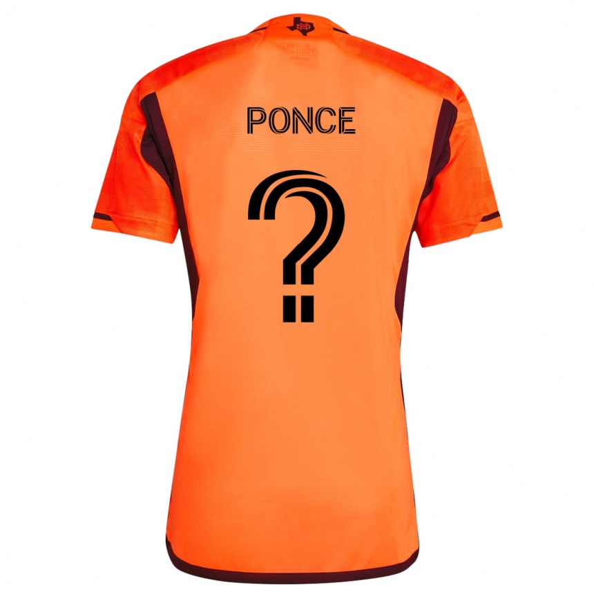 Kids Football Ezequiel Ponce #0 Orange Black Home Jersey 2024/25 T-Shirt Uk