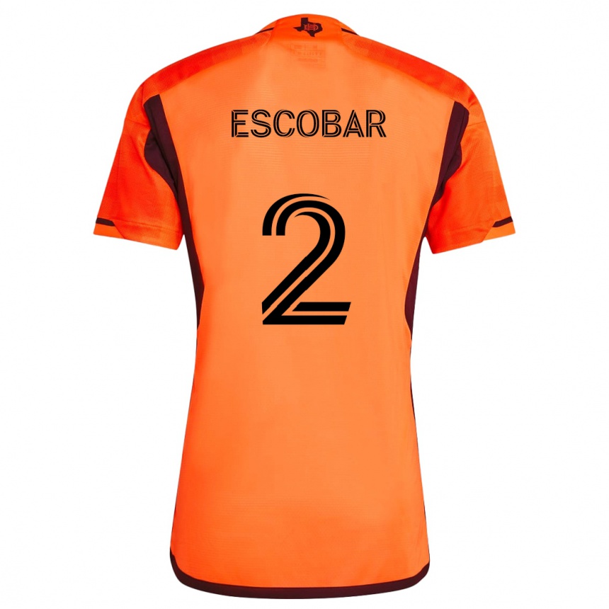 Kids Football Franco Escobar #2 Orange Black Home Jersey 2024/25 T-Shirt Uk