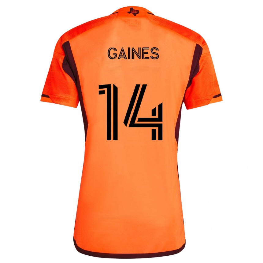 Kids Football Mckinze Gaines #14 Orange Black Home Jersey 2024/25 T-Shirt Uk