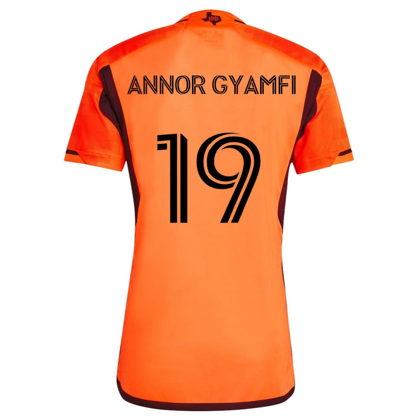 Kids Football Stephen Annor Gyamfi #19 Orange Black Home Jersey 2024/25 T-Shirt Uk