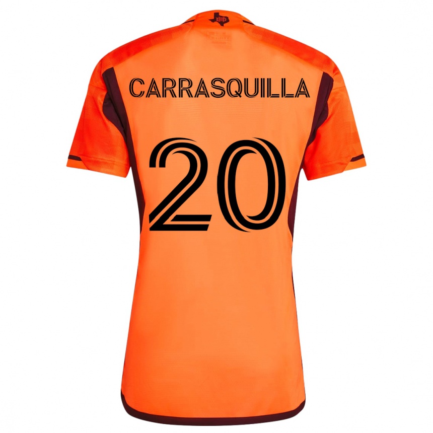 Kids Football Adalberto Carrasquilla #20 Orange Black Home Jersey 2024/25 T-Shirt Uk