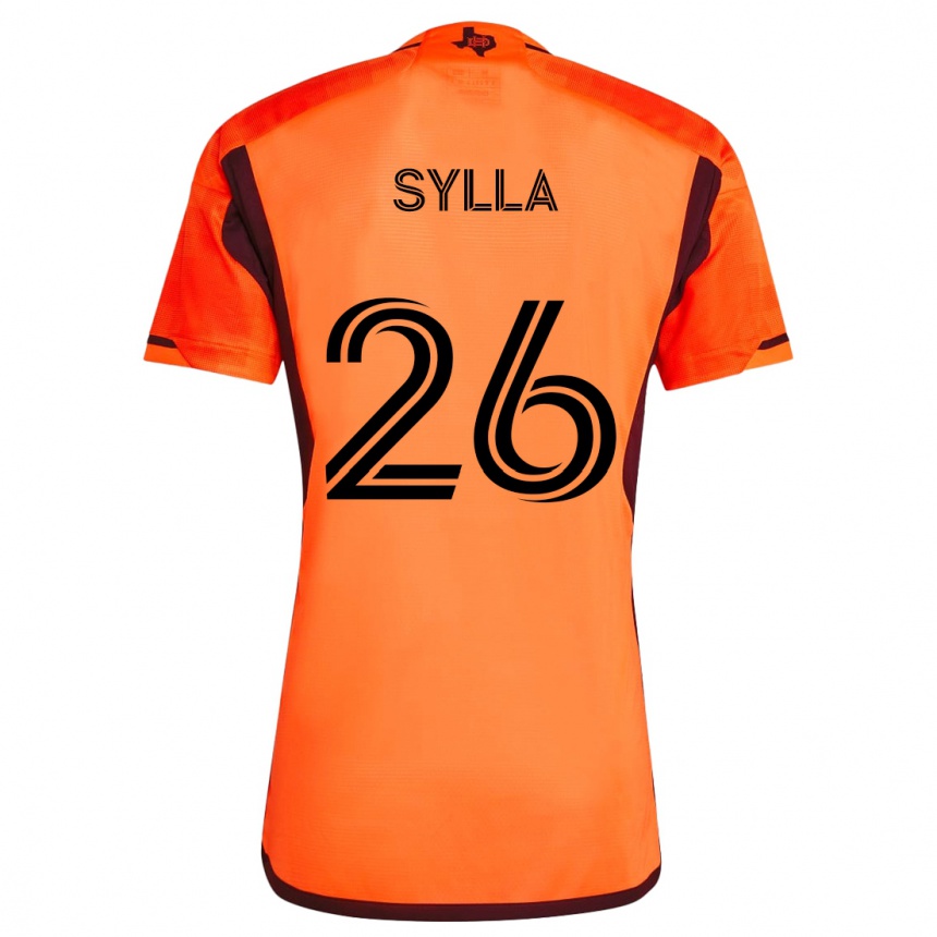 Kids Football Ousmane Sylla #26 Orange Black Home Jersey 2024/25 T-Shirt Uk