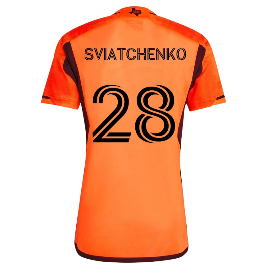 Kids Football Erik Sviatchenko #28 Orange Black Home Jersey 2024/25 T-Shirt Uk