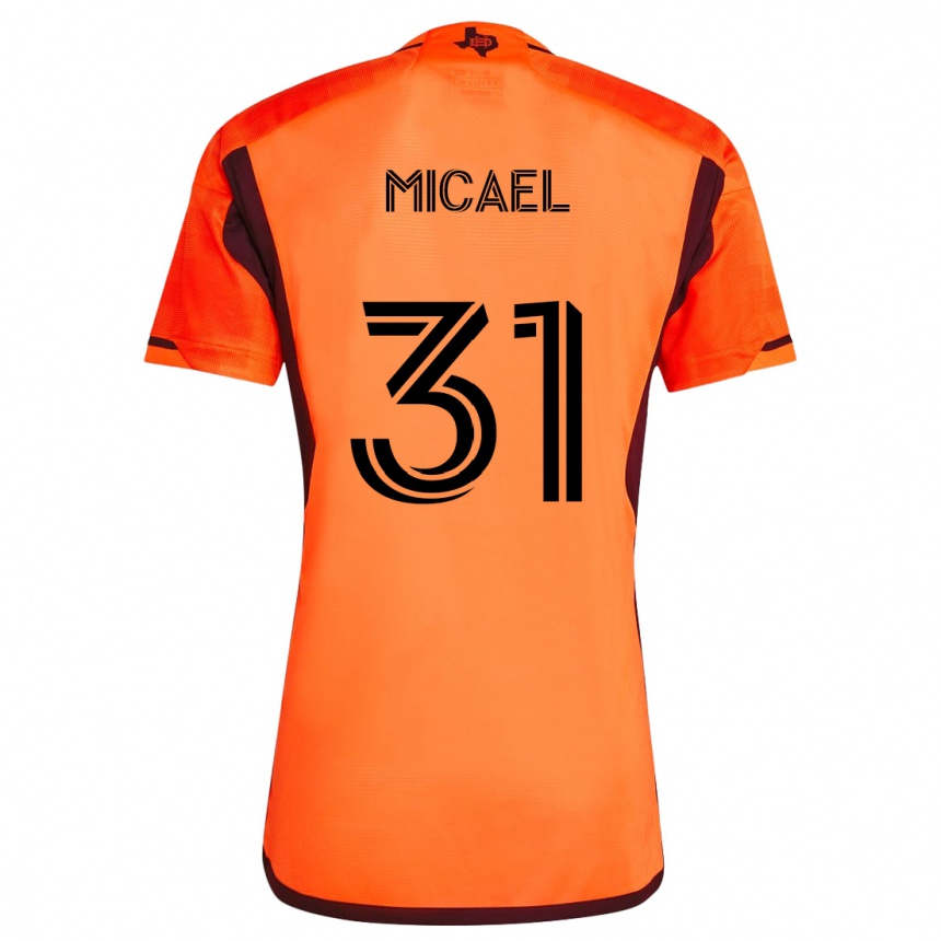 Kids Football Micael #31 Orange Black Home Jersey 2024/25 T-Shirt Uk