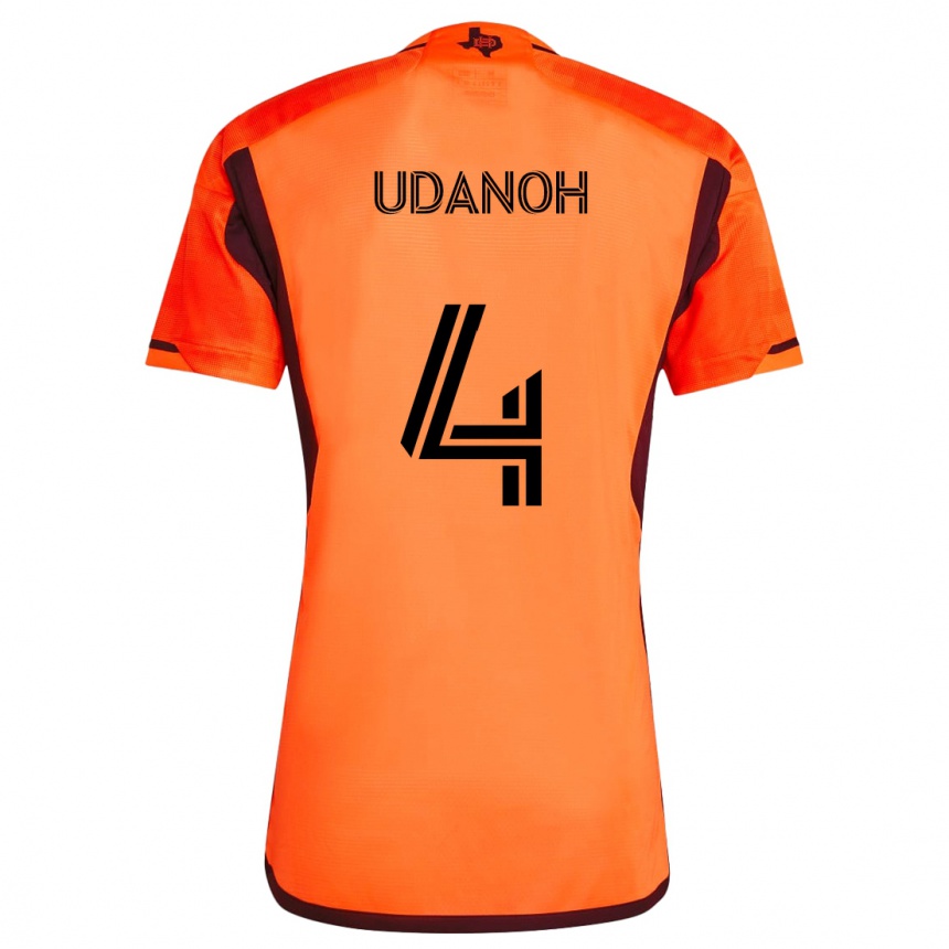 Kids Football Iffy Udanoh #4 Orange Black Home Jersey 2024/25 T-Shirt Uk