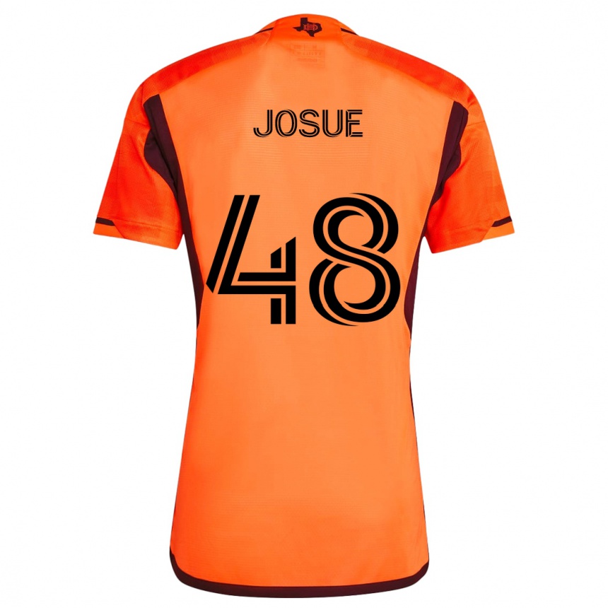 Kids Football Josué #48 Orange Black Home Jersey 2024/25 T-Shirt Uk