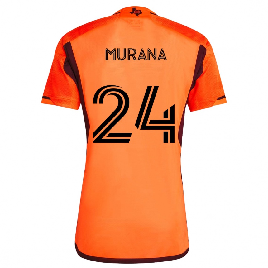 Kids Football Mujeeb Murana #24 Orange Black Home Jersey 2024/25 T-Shirt Uk