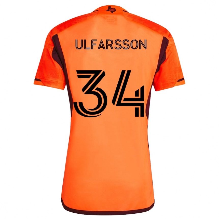 Kids Football Thor Úlfarsson #34 Orange Black Home Jersey 2024/25 T-Shirt Uk