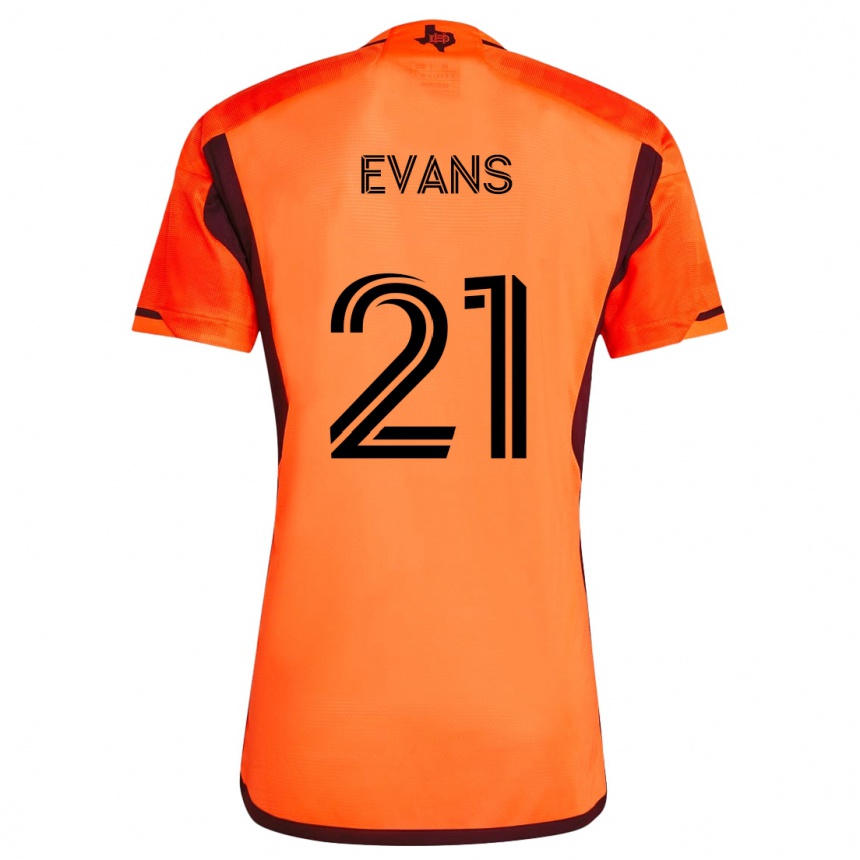 Kids Football Jacob Evans #21 Orange Black Home Jersey 2024/25 T-Shirt Uk