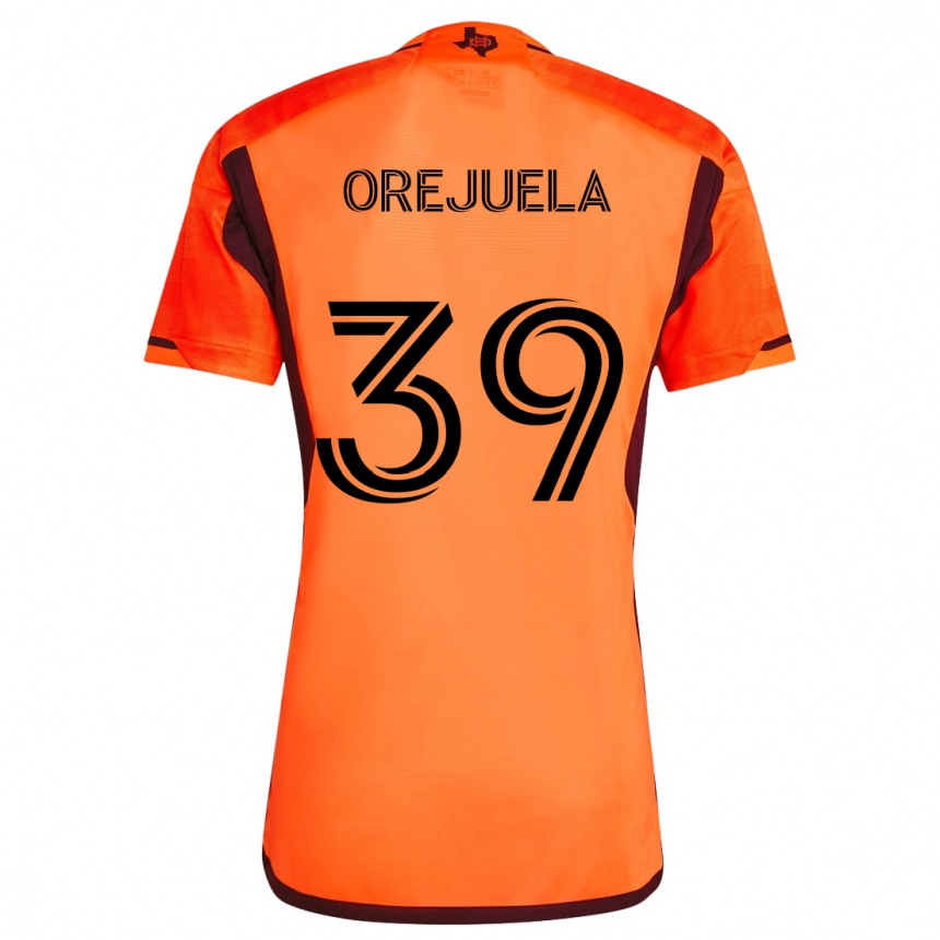 Kids Football Jesus Orejuela #39 Orange Black Home Jersey 2024/25 T-Shirt Uk