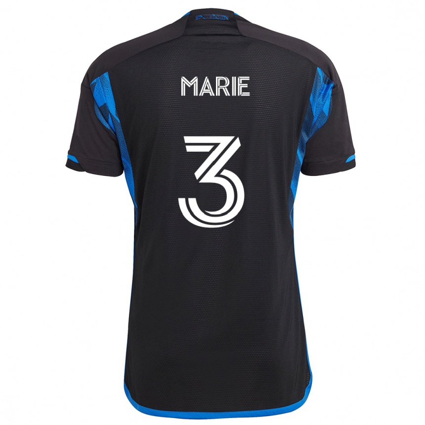 Kids Football Paul Marie #3 Blue Black Home Jersey 2024/25 T-Shirt Uk