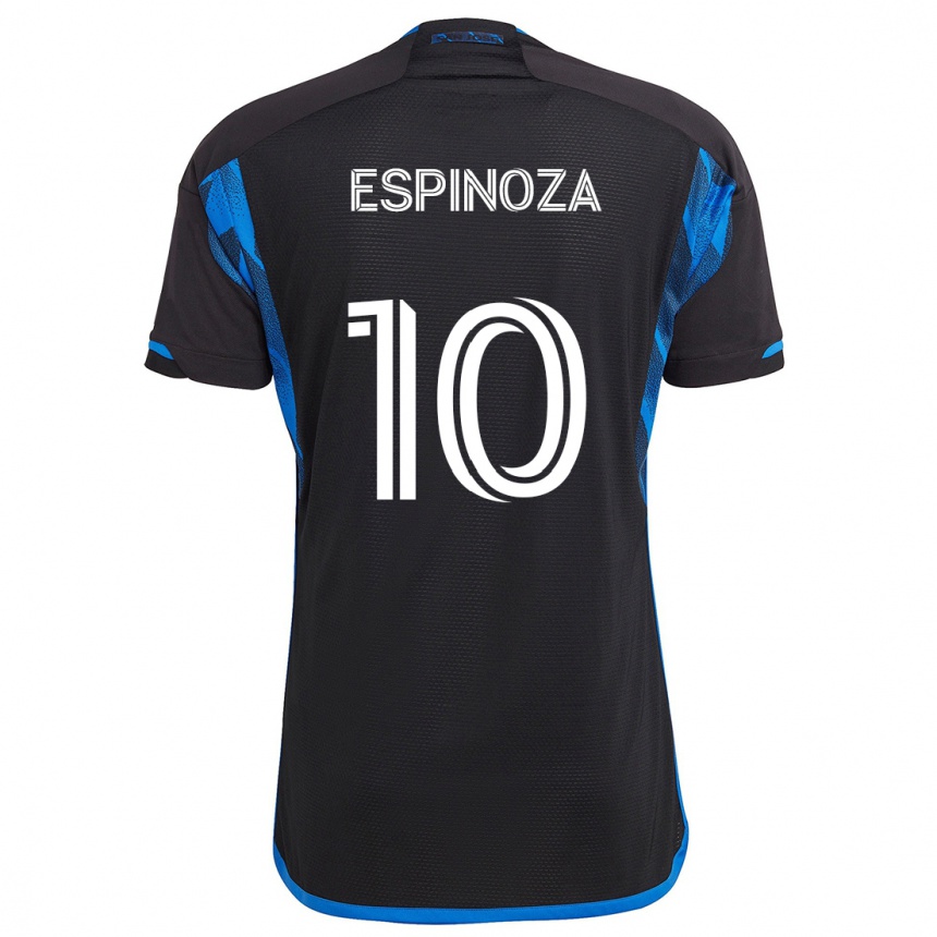 Kids Football Cristian Espinoza #10 Blue Black Home Jersey 2024/25 T-Shirt Uk