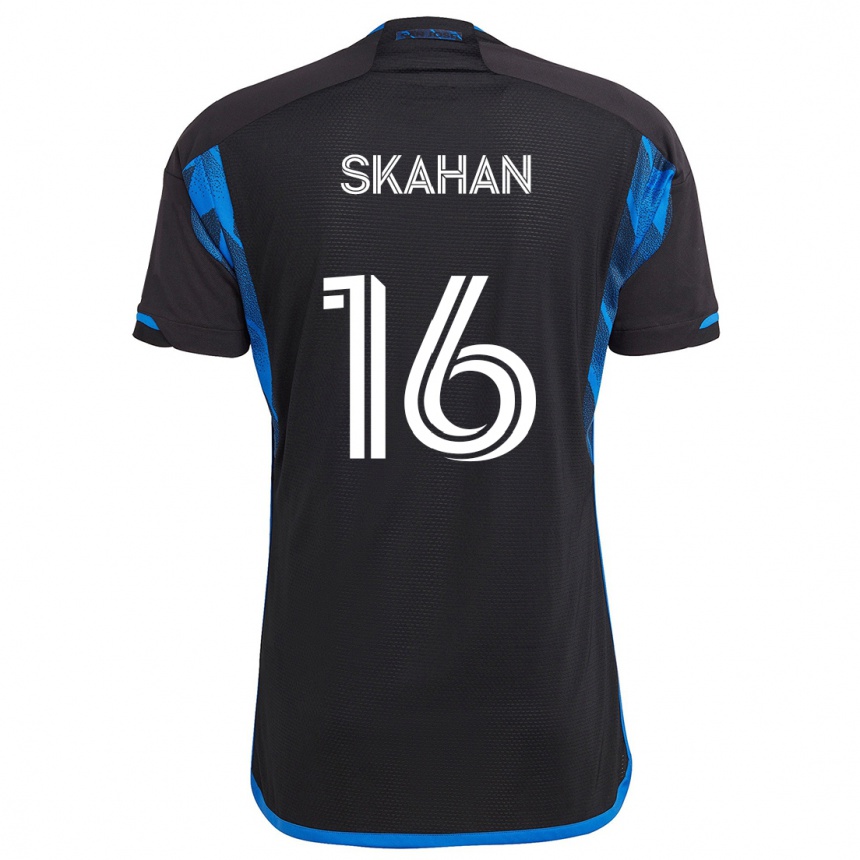 Kids Football Jack Skahan #16 Blue Black Home Jersey 2024/25 T-Shirt Uk