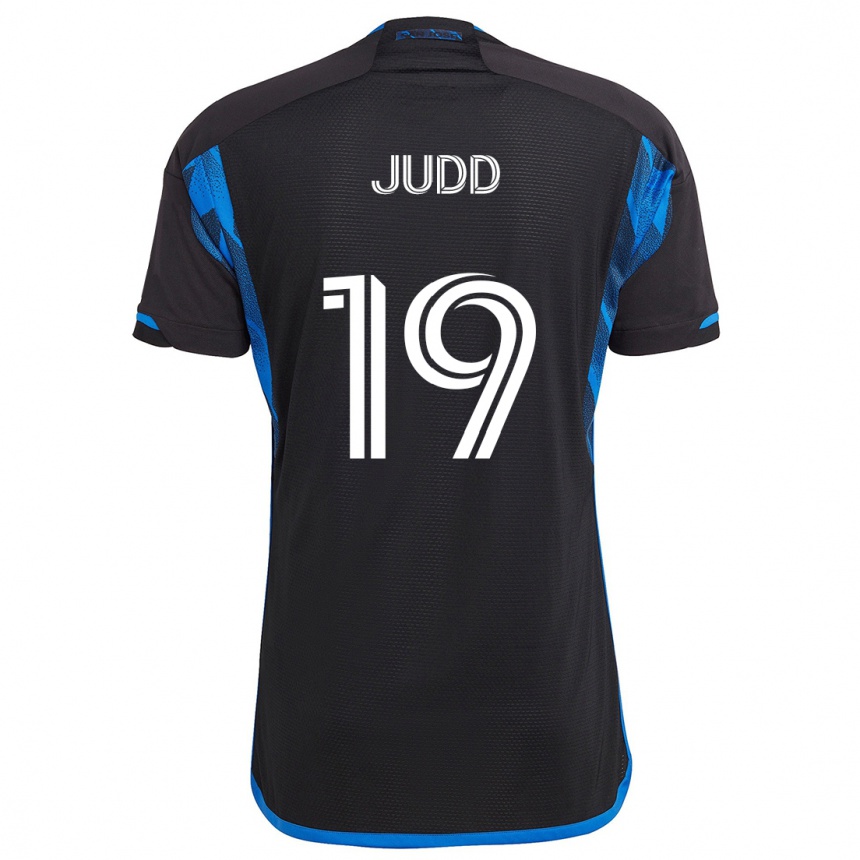 Kids Football Preston Judd #19 Blue Black Home Jersey 2024/25 T-Shirt Uk