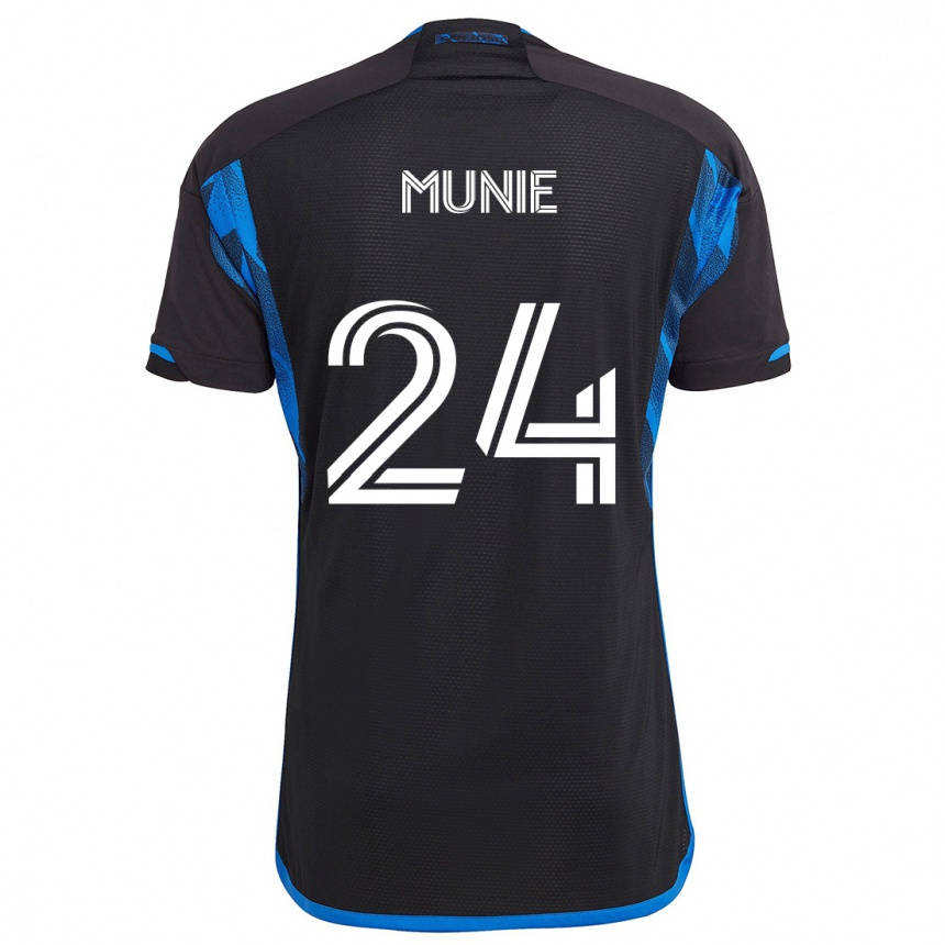 Kids Football Daniel Munie #24 Blue Black Home Jersey 2024/25 T-Shirt Uk