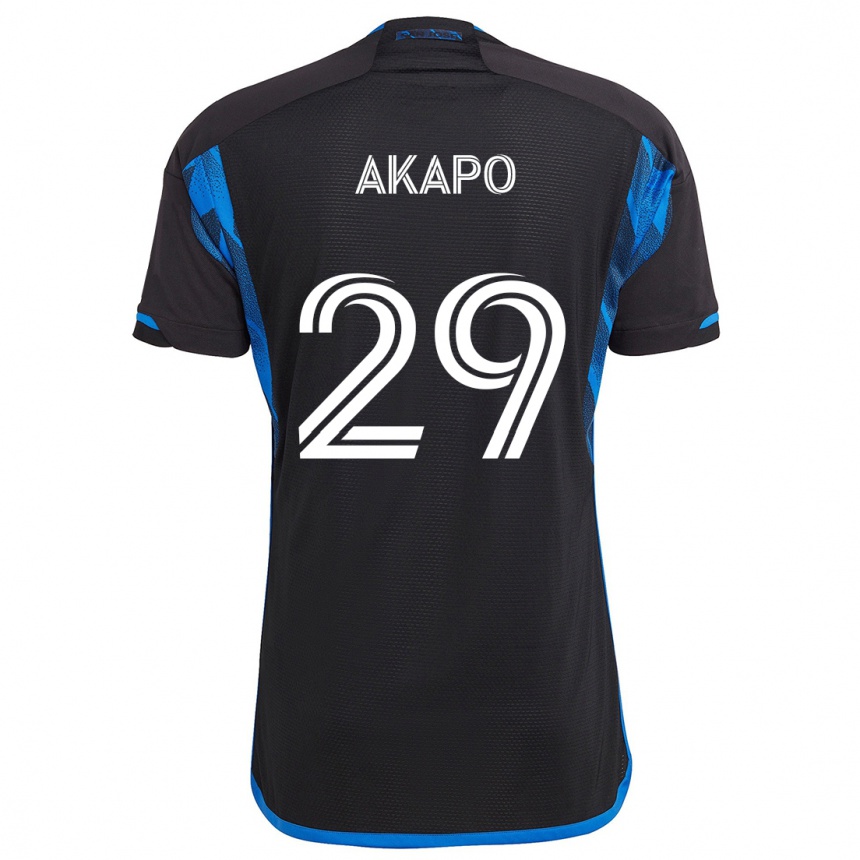 Kids Football Carlos Akapo #29 Blue Black Home Jersey 2024/25 T-Shirt Uk