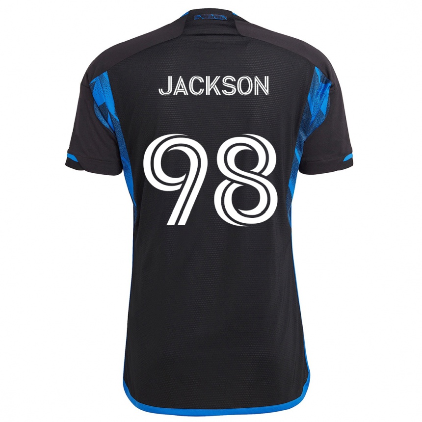 Kids Football Jacob Jackson #98 Blue Black Home Jersey 2024/25 T-Shirt Uk