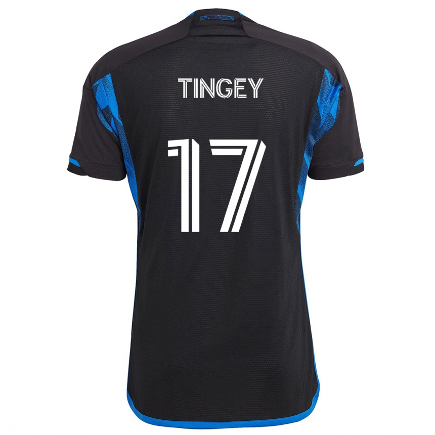 Kids Football Keegan Tingey #17 Blue Black Home Jersey 2024/25 T-Shirt Uk