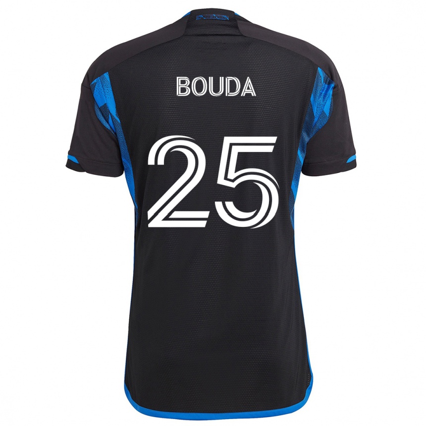 Kids Football Ousseni Bouda #25 Blue Black Home Jersey 2024/25 T-Shirt Uk