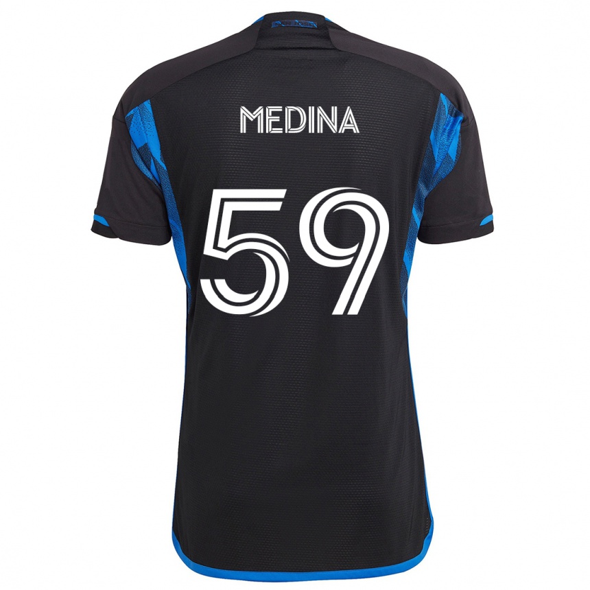 Kids Football Cruz Medina #59 Blue Black Home Jersey 2024/25 T-Shirt Uk