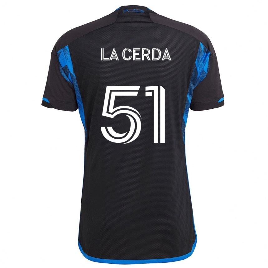 Kids Football Eric De La Cerda #51 Blue Black Home Jersey 2024/25 T-Shirt Uk