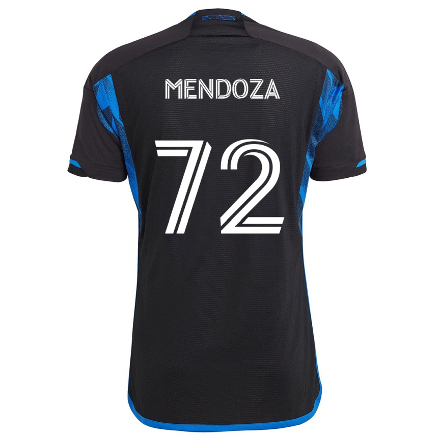 Kids Football Edwyn Mendoza #72 Blue Black Home Jersey 2024/25 T-Shirt Uk