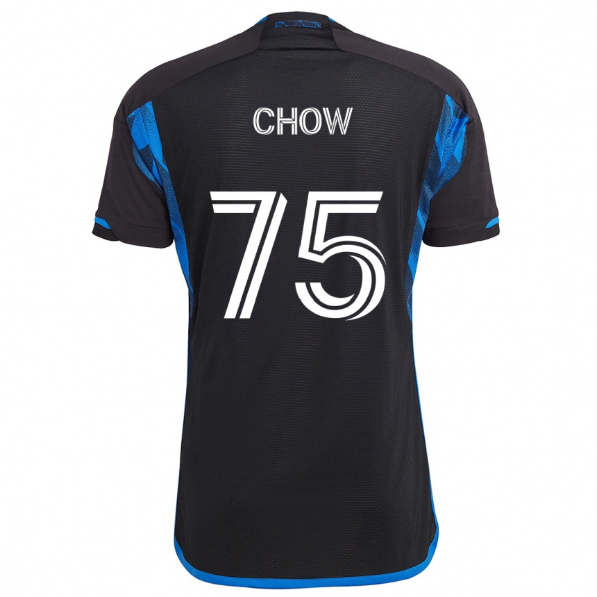 Kids Football Alex Chow #75 Blue Black Home Jersey 2024/25 T-Shirt Uk