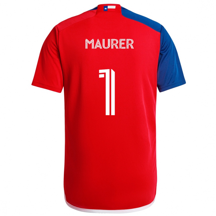 Kids Football Jimmy Maurer #1 Blue Red Home Jersey 2024/25 T-Shirt Uk