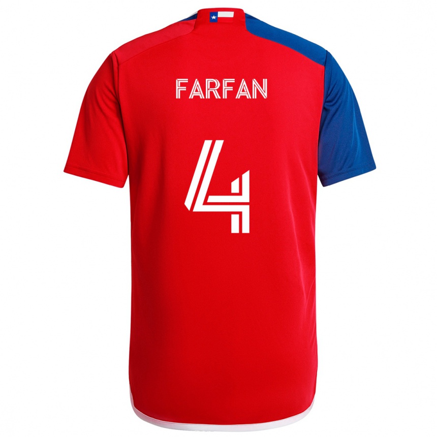 Kids Football Marco Farfán #4 Blue Red Home Jersey 2024/25 T-Shirt Uk