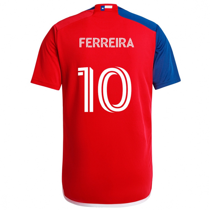 Kids Football Jesús Ferreira #10 Blue Red Home Jersey 2024/25 T-Shirt Uk