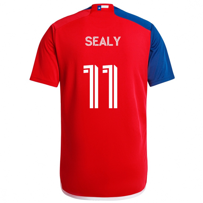 Kids Football Dante Sealy #11 Blue Red Home Jersey 2024/25 T-Shirt Uk