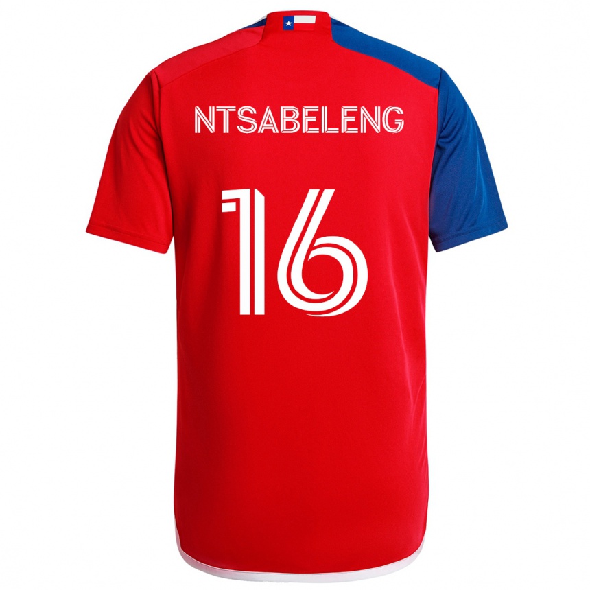 Kids Football Tsiki Ntsabeleng #16 Blue Red Home Jersey 2024/25 T-Shirt Uk