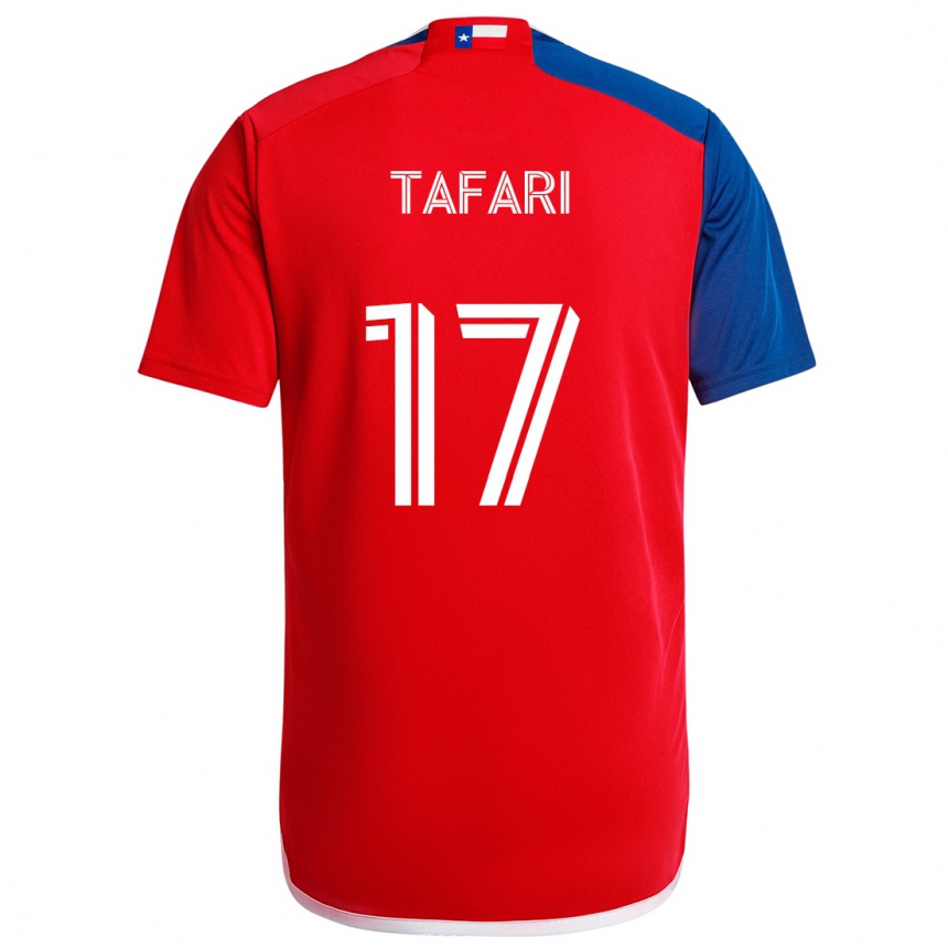 Kids Football Nkosi Tafari #17 Blue Red Home Jersey 2024/25 T-Shirt Uk