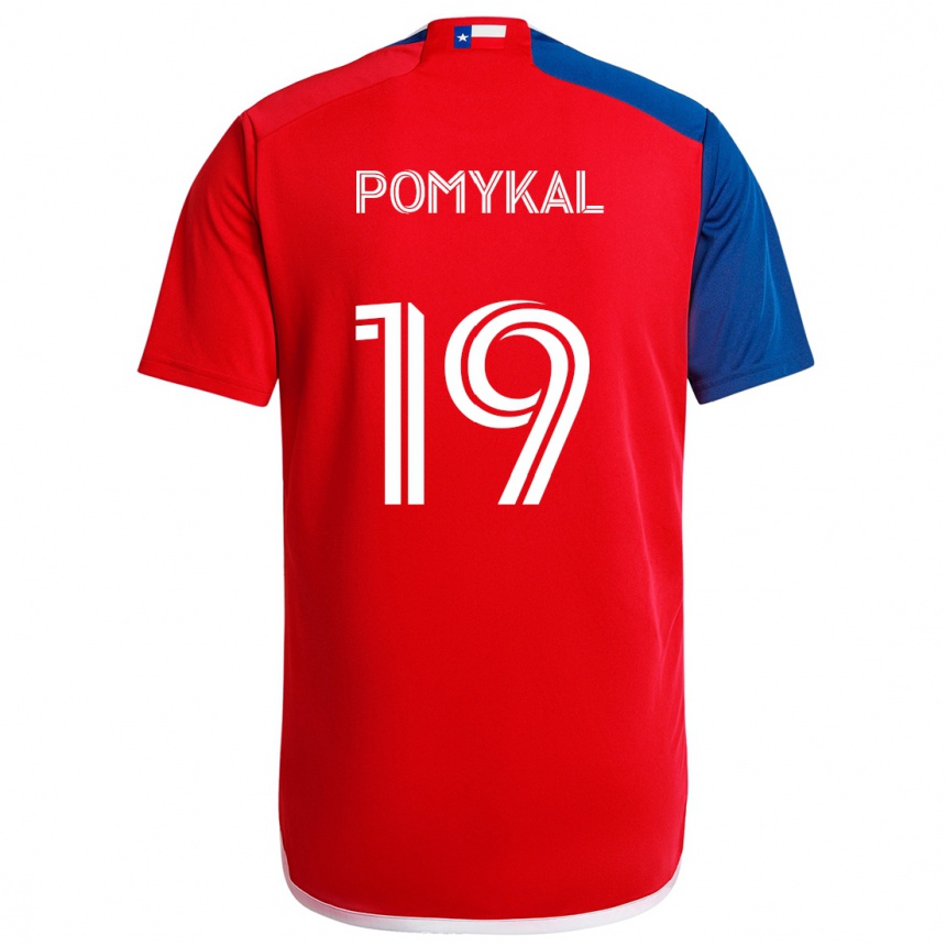 Kids Football Paxton Pomykal #19 Blue Red Home Jersey 2024/25 T-Shirt Uk