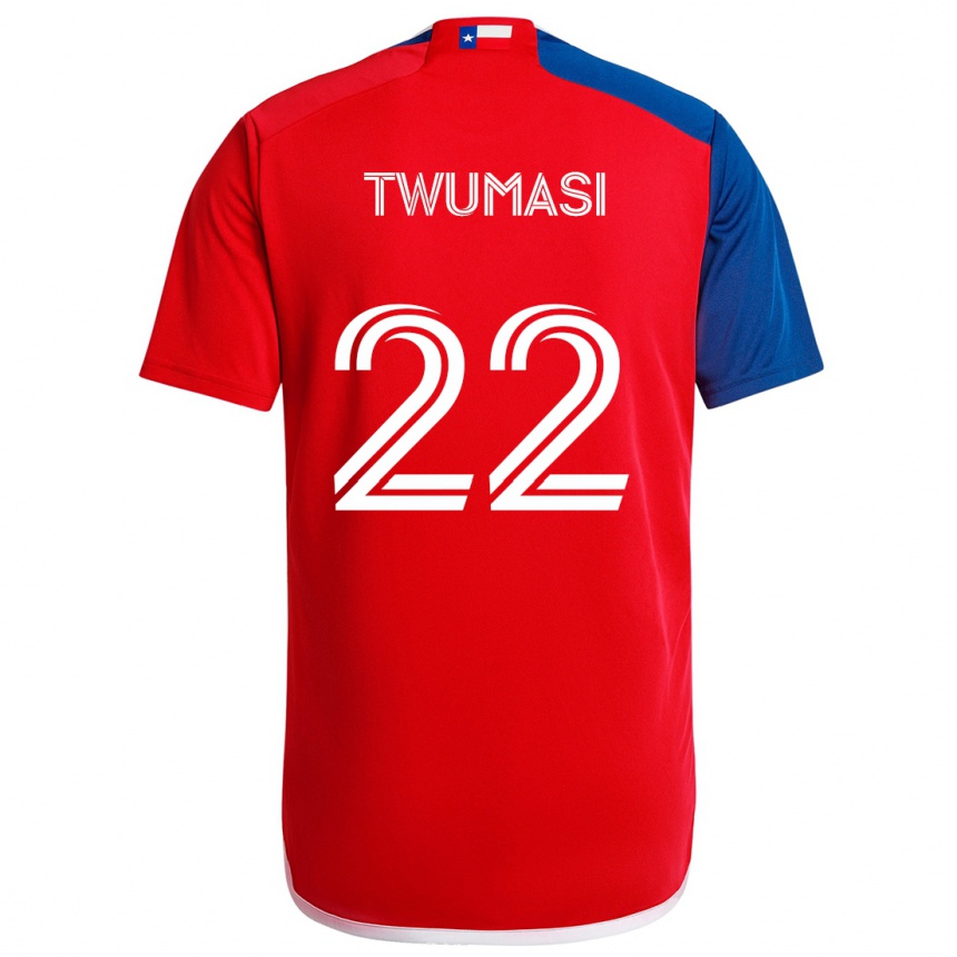 Kids Football Ema Twumasi #22 Blue Red Home Jersey 2024/25 T-Shirt Uk