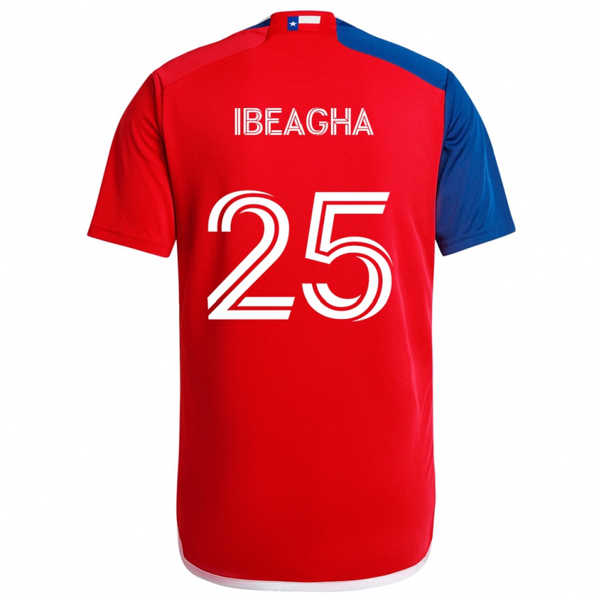 Kids Football Sebastien Ibeagha #25 Blue Red Home Jersey 2024/25 T-Shirt Uk